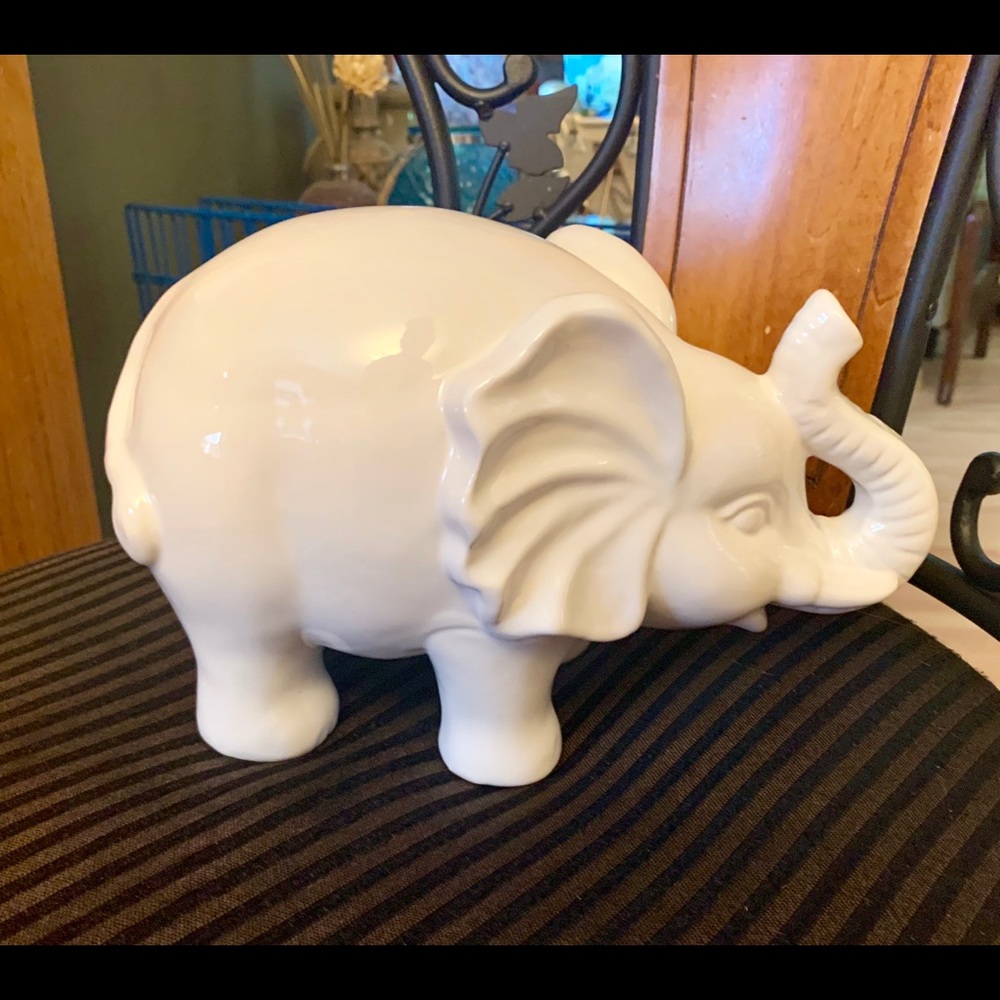 White ceramic elephant
